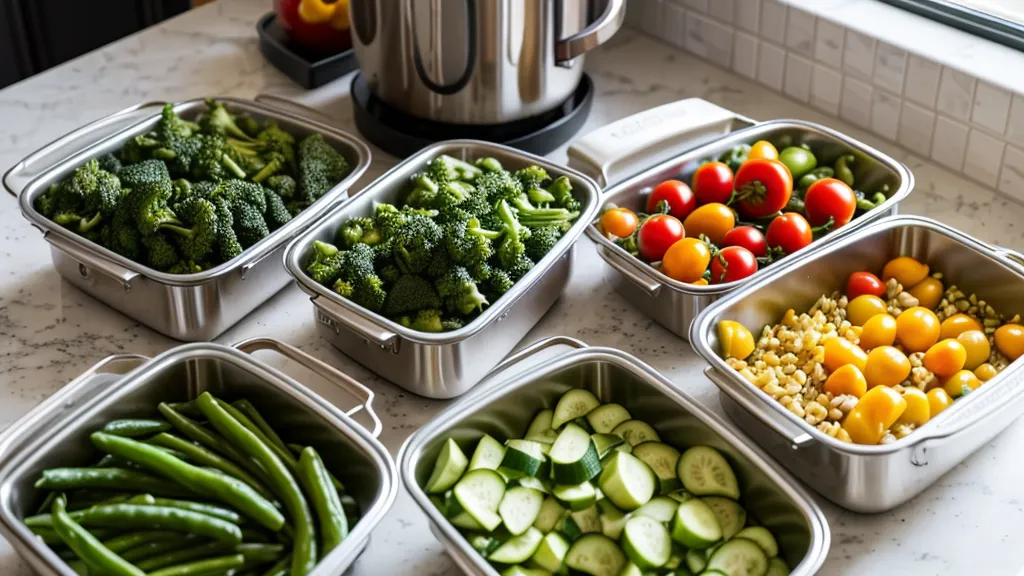 Close-up of a meal kit recipe card and chopped vegetables on a kitchen counter.