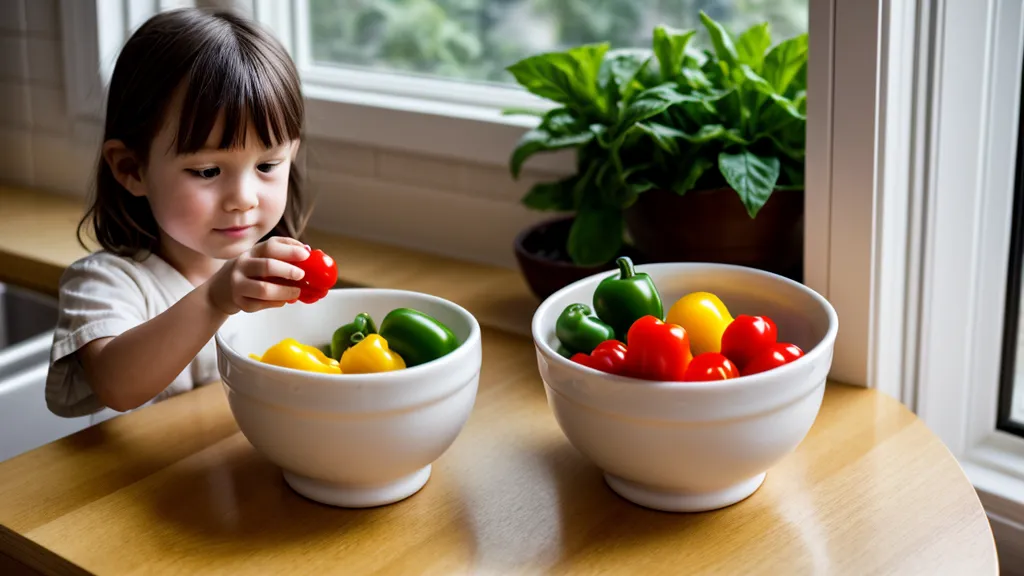 Close-up of a Blue Apron recipe card and fresh vegetables on a kitchen counter