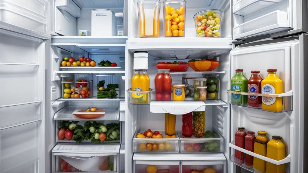 A refrigerator shelf stacked with different meal kit subscription boxes